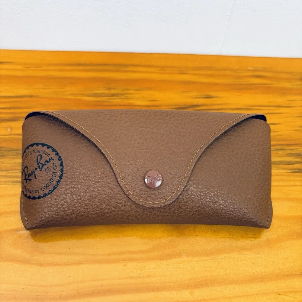 Ray Ban Brown Glasses Case Snap Closure Lined‎ Interior - Case Only